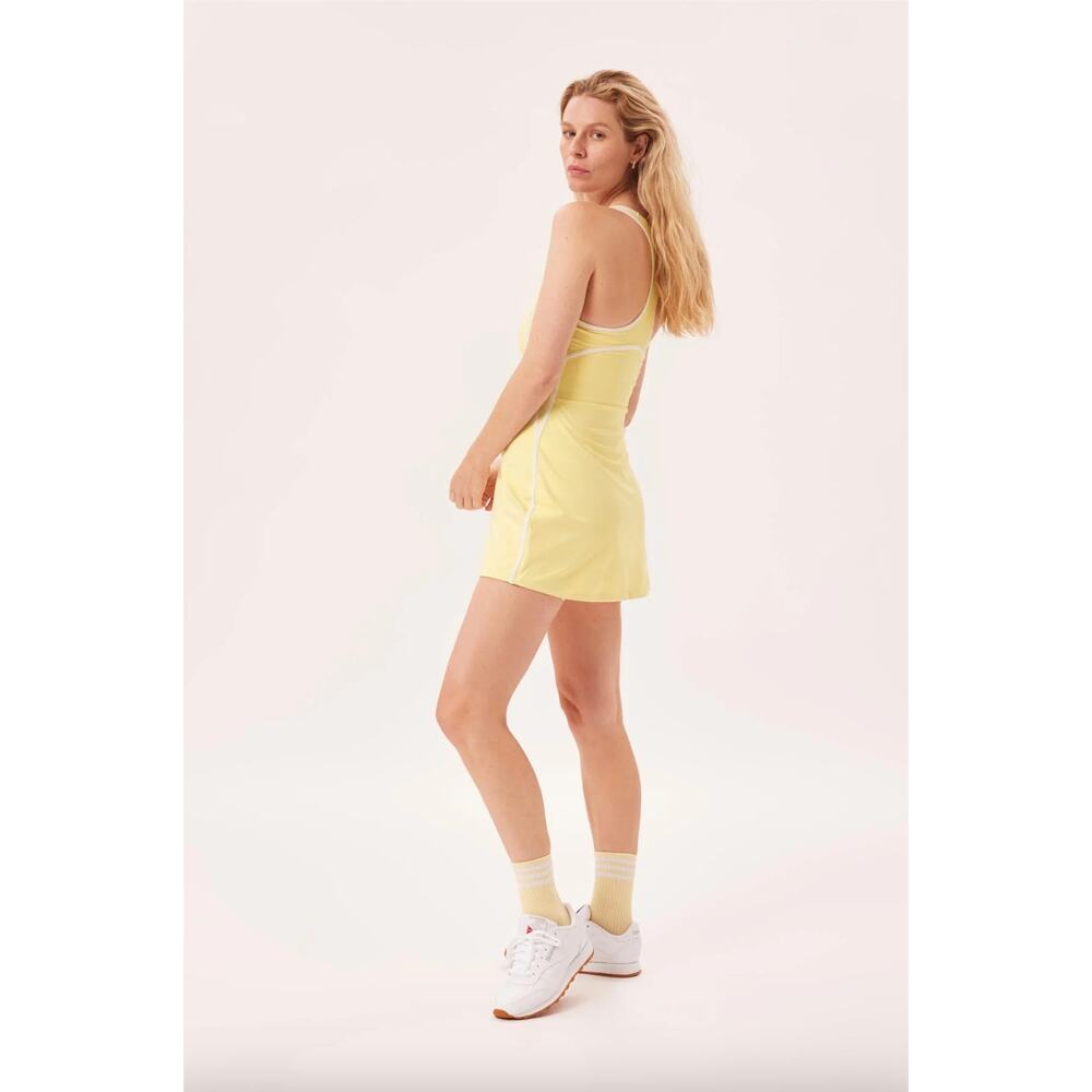 NWOT Girlfriend Collective Lemonade Paloma Racerback butter yellow tennis dress